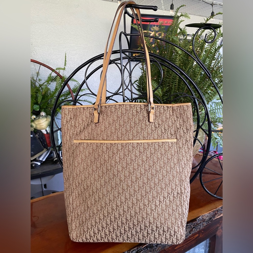 Christian Dior Tote Bag Trotter Canvas Beige